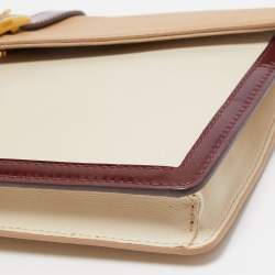 Pre Owned Fendi Tricolor Leather and Patent Leather Trim Fendista Envelope Clutch