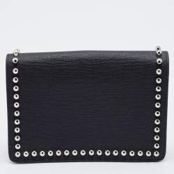 Pre Owned Fendi Black Leather Karlito Wallet on Chain 