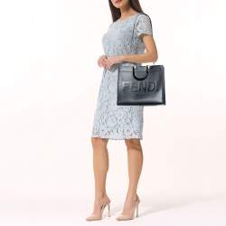 Pre Owned Fendi Black Leather Medium Sunshine Shopper Tote