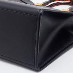 Pre Owned Fendi Black Leather Medium Sunshine Shopper Tote
