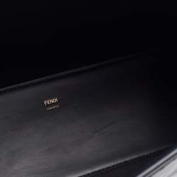 Pre Owned Fendi Black Leather Medium Sunshine Shopper Tote