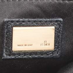 مملوكة مسبقًا Fendi Black Leather Cut Out Handle Clutch Bag