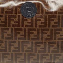Pre Owned Fendi Brown Coated Canvas FFreedom Flat Pouch Bag