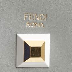 Pre Owned Fendi Multicolor Leather Rainbow Stud Card Holder