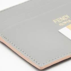Pre Owned Fendi Multicolor Leather Rainbow Stud Card Holder