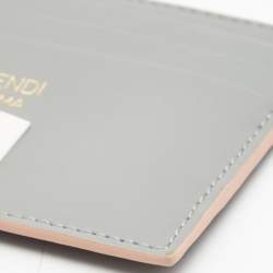 Pre Owned Fendi Multicolor Leather Rainbow Stud Card Holder
