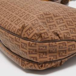 Fendi Brown Zucchino Coated Canvas Hobo