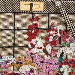 مملوكة مسبقًا حقيبة فندى بيكابو متوسطة يد علوية جلد بنفسجي