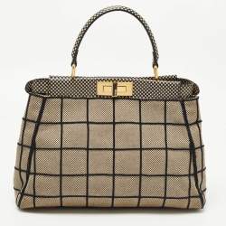 مملوكة مسبقًا حقيبة فندى بيكابو متوسطة يد علوية جلد بنفسجي