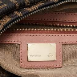 Fendi Tobacco/Pink Zucca Canvas and Leather Medium Chef Hobo