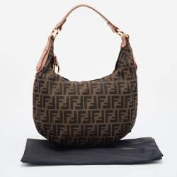 Fendi Tobacco/Pink Zucca Canvas and Leather Medium Chef Hobo