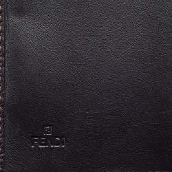 Pre Owned Fendi Tobacco Zucca Canvas and Leather Compact Wallet