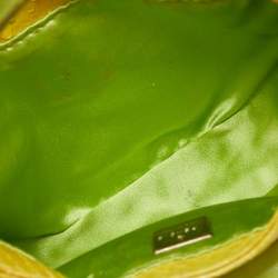 Pre Owned Fendi Yellow/Green Python And Calf Hair Mini Croissant Pochette