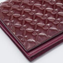 مملوكة مسبقًا Fendi Burgundy Patent Leather Fendilicious Wallet on Chain
