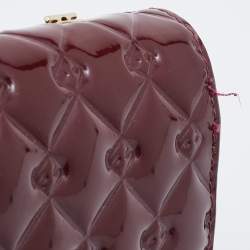 مملوكة مسبقًا Fendi Burgundy Patent Leather Fendilicious Wallet on Chain