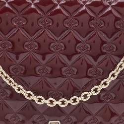 مملوكة مسبقًا Fendi Burgundy Patent Leather Fendilicious Wallet on Chain