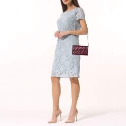 مملوكة مسبقًا Fendi Burgundy Patent Leather Fendilicious Wallet on Chain