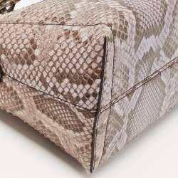 Pre Owned Fendi Light Blue/Beige Python Small By The Way Shoulder Bag