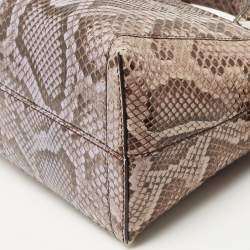 Pre Owned Fendi Light Blue/Beige Python Small By The Way Shoulder Bag