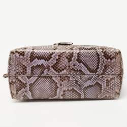 Pre Owned Fendi Light Blue/Beige Python Small By The Way Shoulder Bag