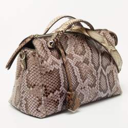 Pre Owned Fendi Light Blue/Beige Python Small By The Way Shoulder Bag