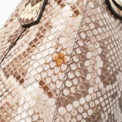 Pre Owned Fendi Light Blue/Beige Python Small By The Way Shoulder Bag