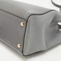 Pre Owned Fendi Grey Leather Petite 2Jours Tote