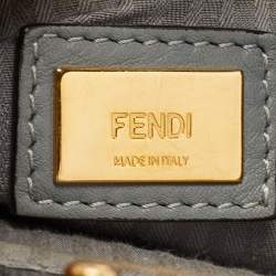 Pre Owned Fendi Grey Leather Petite 2Jours Tote