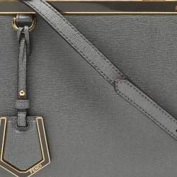 Pre Owned Fendi Grey Leather Petite 2Jours Tote