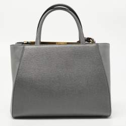 Pre Owned Fendi Grey Leather Petite 2Jours Tote