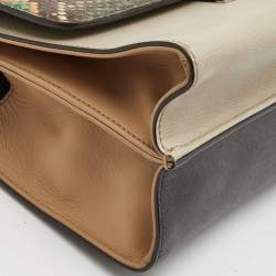 Fendi Multicolor Leather and Python Mini Demi Jour Top Handle Bag