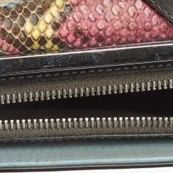 Fendi Multicolor Leather and Python Mini Demi Jour Top Handle Bag