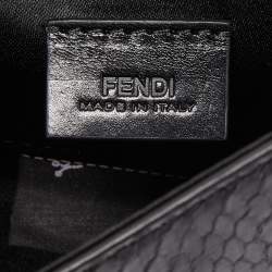 مملوكة مسبقًا Fendi Black Elaphe Watersnake Leather Rush Chain Clutch