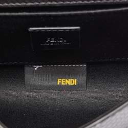 مملوكة مسبقًا Fendi Black Elaphe Watersnake Leather Rush Chain Clutch