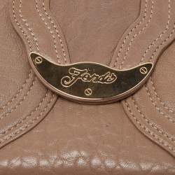 مملوكة مسبقًا Fendi Dark Beige Leather Compact Flap Wallet
