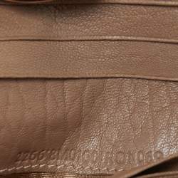 مملوكة مسبقًا Fendi Dark Beige Leather Compact Flap Wallet
