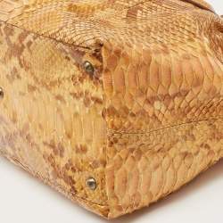 Pre Owned Fendi Orange/Brown Python B Shoulder Bag