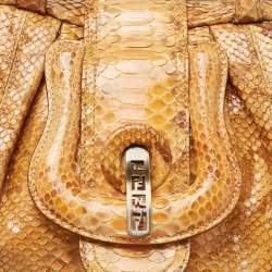 Pre Owned Fendi Orange/Brown Python B Shoulder Bag