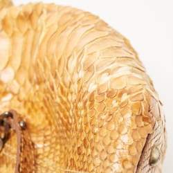 Pre Owned Fendi Orange/Brown Python B Shoulder Bag