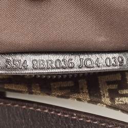 Pre Owned Fendi Dark Brown Zucchino Canvas Shoulder Bag
