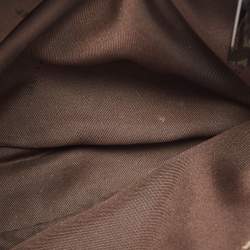 Pre Owned Fendi Dark Brown Zucchino Canvas Shoulder Bag