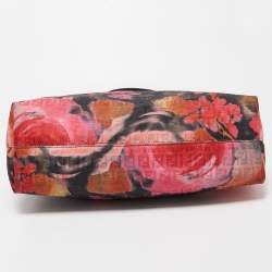 Pre Owned Fendi Multicolor Floral Print Zucca Fabric Shoulder Bag