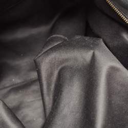 Pre Owned Fendi Black Shimmer Suede Front Zip Chain Tote