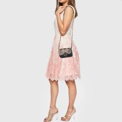 Fendi Black Embellished Leather Micro Double Baguette Bag