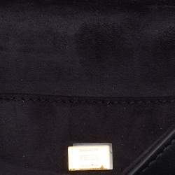 Fendi Black Embellished Leather Micro Double Baguette Bag