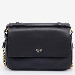 Fendi Black Embellished Leather Micro Double Baguette Bag