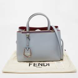 Pre Owned Fendi Blue Leather Small 2Jours Tote