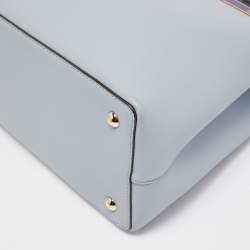 Pre Owned Fendi Blue Leather Small 2Jours Tote