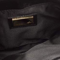 مملوكة مسبقًا Fendi Black/Beige Leather and Canvas Logo Shoulder Bag