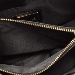 مملوكة مسبقًا Fendi Black/Beige Leather and Canvas Logo Shoulder Bag